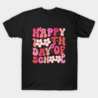 Teacher Kids Retro Groovy 100 Days Happy 100th Day Of School T-Shirt